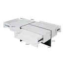 High-Gloss Coffee Table  Living Room Furniture, 100*50*34.5cm, with App-Controlled LED Lighting System  image 0