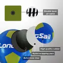 LONGSAIL Ballon de football en caoutchouc haute qualité Taille 4 Bleu/Vert image 6