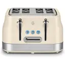Swan Retro Revive 4 Slice Toaster, Vintage, Cord Storage, Variable Width Slots, 1860W, Coated Stainless Steel, Blue and Chrome Accents - ST19029C image 0