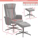 Armchair & Footstool Apero Recliner Rose Pink image 6