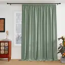 PONY DANCE Blackout Curtain with Pencil Pleat, 1 Panel W300 x L245cm(W118 x L96inch), Sage Green image 1