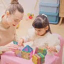 HOMCOM Kids Armchair Toddler Sofa Children's Chair, 2 in 1 Kids Table Chair Set with Wooden Frame, for 3 Years Old Boys Pink image 2