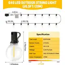 Vivreal G40 Decorative String Lights – 20M (66 ft) 23 Shatterproof Bulbs， Dimmable & Connectable Outdoor Fairy Lights, New Year Sale , Top gift picks image 5