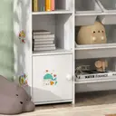 AIYAPLAY Kids Bookshelf and Toy Storage Organiser with 8 Removable Storage Bins, Toy Organisers with Bookshelf for Playroom, Kids Room, Nursery, White image 6