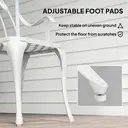 Outsunny 3 Pieces Garden Dining Set for 2, Cast Aluminium Outdoor Dining Set with 2 Armchairs and Round Dining Table with Parasol Hole, Garden Furniture Bistro Set, White image 6