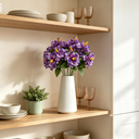 Yuejia Lot de 3 bouquets de fleurs artificielles en soie hibiscus tropical violet - 45 cm image 3