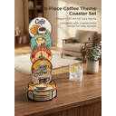 JU7CER Coffee Diamond Painting Coaster Set - 8-Piece Art Coasters with Stand | Adult DIY Craft 4×4 Inches (10×10cm) image 2