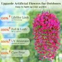 4Pcs 30in/76cm
Artificial Flowers for Outdoors, Fake Artificial Hanging Flowers for Outdoors Realistic Hanging Flowers Silk Petunia Faux Flowers for Porch Patio(fuchsia&rose red) image 6