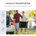 Outsunny Bain de Soleil Pliable transat inclinable 7 Positions Chaise Longue Grand Confort avec Matelas + accoudoirs métal époxy textilène Polyester Noir image 6