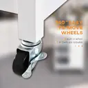 HOMCOM Kitchen Trolley, Kitchen Island on Wheels, w/ Wood Top, 3 Shelves and Storage Cupboard, White image 4