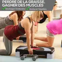 HOMCOM Step fitness aerobic stepper hauteur reglable surface antiderapante 78x29x20 cm image 4