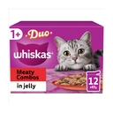 Whiskas 1+ Duo Meaty Combos Adult Wet Cat Food Pouches in Jelly 12 x 85g image 2