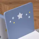 HOMCOM 3 Pcs Kids Table & Chairs Set w/ Wood Legs Safe Corners Cute Stars Seating Mini Furniture Home Playroom Bedroom Dining Room Blue image 5