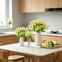 Yuejia 4Pcs 12.6in/32cmArtificial Chrysanthemum Flowers Fake Bouquet Without Vase for Office Family Party Home Wedding Decorations,High-end Artificial Flowers Faux Floral Daisy Bouquet Pack for Decor(yellow) image 2