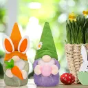 Yuejia 1Pcs 12in/30cmEaster Gnome Plush Elf Decorations,Handmade Gnome Bunny Faceless Doll Easter Ornaments, Easter Egg with Carrots Spring Home Decor Gifts for Women Men(orange) image 4