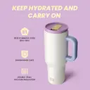 Bottle Bottle 40Oz Stainless Steel Vacuum Tumbler with Handle and Straw, Travel Mug Car Cup for Coffee (Yogurt) image 2