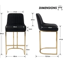 chairus Bar Stools Set of 2 Velvet Counter Chairs with Backrest Breakfast Bar Stools for Kitchen image 2