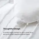 MEEALLHOME Parure de lit à rayures verticales blanc - 1 housse 200 x 200 cm et 2 taies 65 x 65 cm image 4