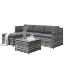 Garden Corner Sofa rattan Garden Furniture Patio Set Garden Entertaining Set Garden Rattan Furniture Lounge Set,Grey  image 2