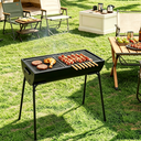 Großer Holzkohlegrill, 70 cm hoch, tragbarer BBQ-Grill mit 59,5 x 29 cm Grillfläche, einfacher Outdoor-Grill für Terrasse, Garten, Hinterhof, Camping & Picknick image 3