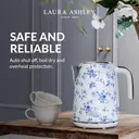 VQ Laura Ashley Retro Jug Kettle, 1.7L, Rapid Boil, Hand-Applied China Rose Print, Vintage, Stainless Steel, Blue Floral - VQSBPKK278LACR image 6