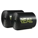 Vivreal Lot de 2 rouleaux de sacs poubelles compostables à base d'amidon de maïs noir - 100 x 15 L image 0