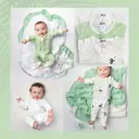 Mama Bamboo Babygrow 3-6 Months White Bamboo Print image 5