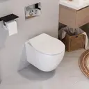 DeerValley randloos, wastafelonderste toilet met softclose-toiletbril, stille werking, glad keramiekoppervlak, D-vormig ontwerp, 51,5 cm diepte, voor de badkamer image 2