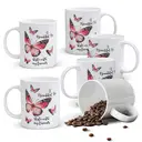Alphynix 1 Mug blanc 33cl avec citation "Une belle journée" et design papillon, cadeau parfait pour meilleure amie pour anniversaire ou fête de l'amitié,Le cadeau de la saint-valentin, cadeau d’anniversaire image 0
