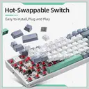 MACHENIKE K500-B94 Mechanische kabelgebundene Tastatur 90 %, QWERTY-US-Layout, braune Schalter, RGB, Grau image 3