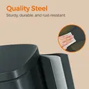 SONGMICSHOME  30L KitchenRubbish Bin with Soft-Close Lid and Inner Bucket, Greenish Gray image 4