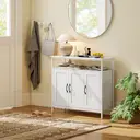 HOMCOM Industrial Kitchen Sideboard with Open Shelf, 2 Cabinets, Adjustable Shelves, Sideboard Buffet for Entryway, Living Room, Dining Room, White image 8