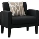 Fauteuil GRAVFORCE Wing pour Salon ou Chambre – Rembourré, Confortable et Moderne, Fauteuil de Bureau ou Lounge, Chaise de Club – Capacité de Charge 136 kg, Similicuir Noir image 0