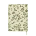Jubiluu Carnet A5 élégant à couverture en tissu, à lignes - 96 feuilles (papier 100 g/m²) - Marque‑page et bande élastique - Carnet ligné crème classique pour l’écriture, l’école, le bureau et comme cadeau - Vert botanique image 1