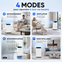【Vente d'été】 Climatiseur mobile 3 en 1 AUX 12000 BTU, Wi-Fi et télécommande, 4 modes, Réfrigérant R290, Kit fenêtre inclus, Énergie classe A image 4