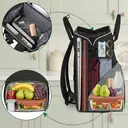 Women’s Travel Lunch Backpack， 15.6Inch Insulated Laptop Backpack with USB Port， Waterproof Cooler Bag for Men College Business， Black image 2