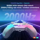 BIGBIG WON Rainbow 3 draadloze controller 2000 Hz pollingsnelheid capacitieve joystick 16 mechanische knoppen 14 aanpasbare RGB-lampen 6-assige gyrosensor schakelbare Hall-/microschakelaar-trigger 3,5 mm audioaansluiting gamepad voor pc/Switch2/iOS/Android image 3