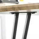 HOMCOM Table à manger design industriel grand plateau dim. 120L x 60l x 75H cm pieds métal noir en épingles MDF aspect chêne clair image 8