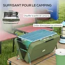 Outsunny Mini barbecue à charbon BBQ portable avec coque de valise barbecue de table pliable pour jardin, camping, pique-nique, dim. 47L x 30l x 28H cm vert image 5