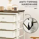 HOMCOM Bedroom Chest of Drawers, 6-Drawer Dresser, Tall Storage Drawer Unit with Steel Frame for Living Room, White image 5