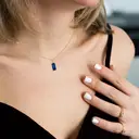 Ever Faith 14K Gold Plated Emerald Cut Cubic Zirconia Pendant Necklace image 2