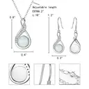 Ever Faith Cubic Zirconia Simulated Opal Necklace Earrings Set image 4