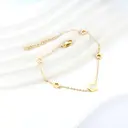 Cherry Blossom Charm Bracelet with White Shell Flower, 18K Gold Plated Stainless Steel Floral Jewelry (19+3cm) image 3