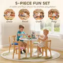 AIYAPLAY 5 Piece Kids Table and Chairs Set, Wooden Toddler Table and Chairs Set for Playroom, Nursery, Classroom, for Arts, Crafts, Read, Draw, Aged 3-8 Years, Multicoloured image 6
