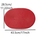 White Label  PP Placemats Set of 6 for Dining Table，PP oval placemat BL red，Washable Woven Vinyl Non-Slip 18x12 inches Placemat Heat-Resistant Durable Table Mats for Dining Table Easy to Clean image 5