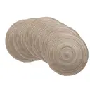 Lot de 6 sets de table ronds en polyester et coton tissé effet pailleté, diamètre de 38 cm - Brun clair image 0