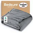Bedsure Flannel Blanket - Solid UK Quiet Shade, 130x150cm, 1 Piece, 100% Polyester image 0