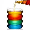 Ju7cer  Glass CupBubble Glasses with Straw, Wave Glasses, Tumblers, Glass Cups, Water Glasses for Latte Macchiato, Iced Coffee, Whisky, Cocktails, Yogurt, Soda Coffee360ml 1pc image 1