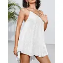 Robe Femme à Bretelles Fines Col en V pour Printemps Été Vacances et Tenue Quotidienne Blanc Taille S image 2