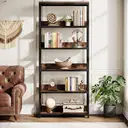 Tribesigns 180cm Tall 5-Tier Bookshelf, Open Bookcase for Living Room, Office, Bedroom, Floor Standing Display Shelving Unit, Sturdy Storage Shelf for Books, Decor, and More image 5